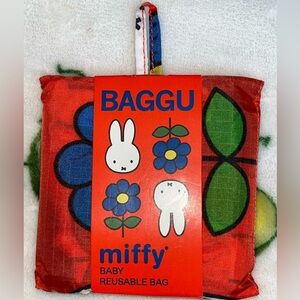Baggu Miffy Red Orange Baby Reusable Tote Bag - Flower Miffy NEW NWT